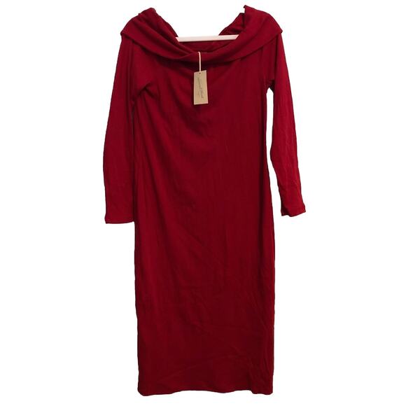 Universal Thread Womens Ruby Red Sweater Dress Large Bodycon Soft Long Sleeve - Picture 1 of 10